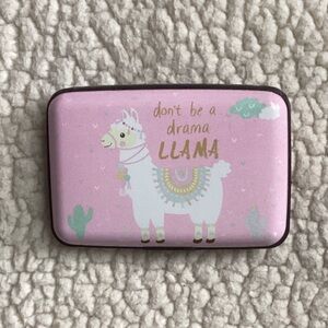 Don’t Be A Drama Llama Pink Aluminum Wallet, NWT